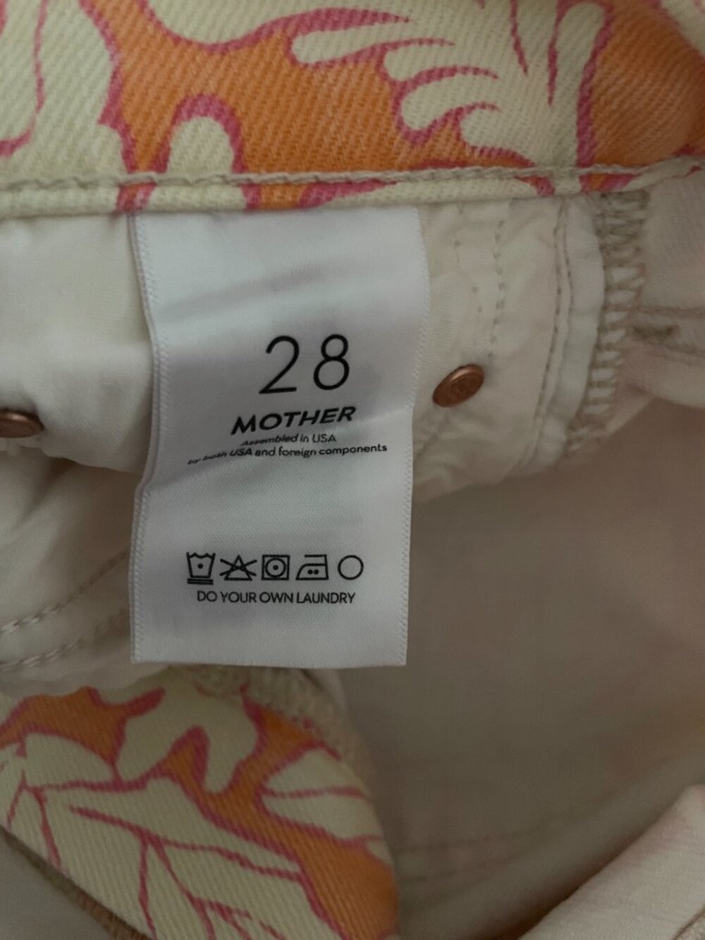 NWT MOTHER The Mid Rise Rambler Ankle Zip Coral Reef Jeans Free People 28 $228 - Picture 7 of 9